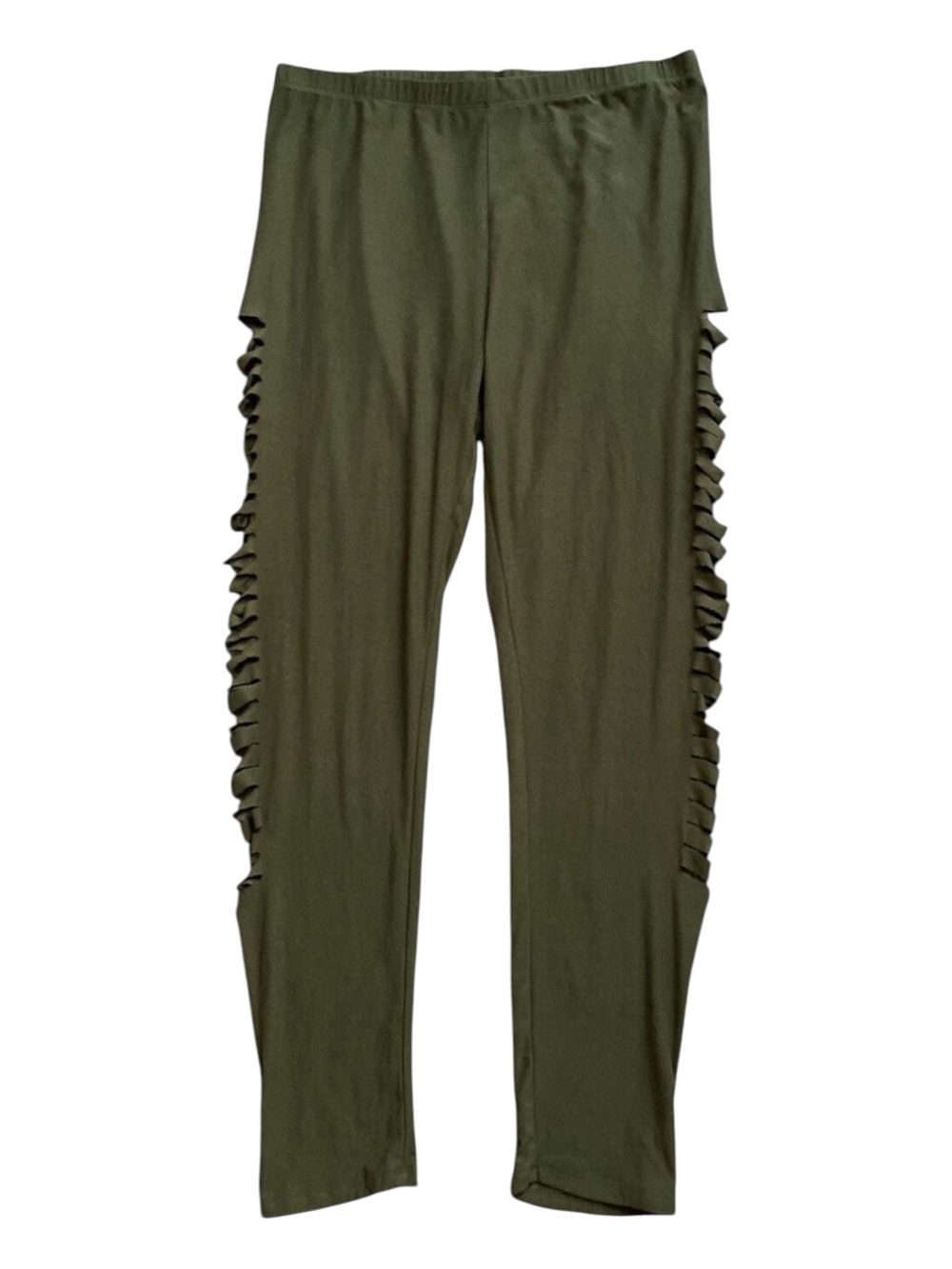 Derek Heart Leggings Womens Plus 2X Green Side Cutout Pull On Skinny Pants